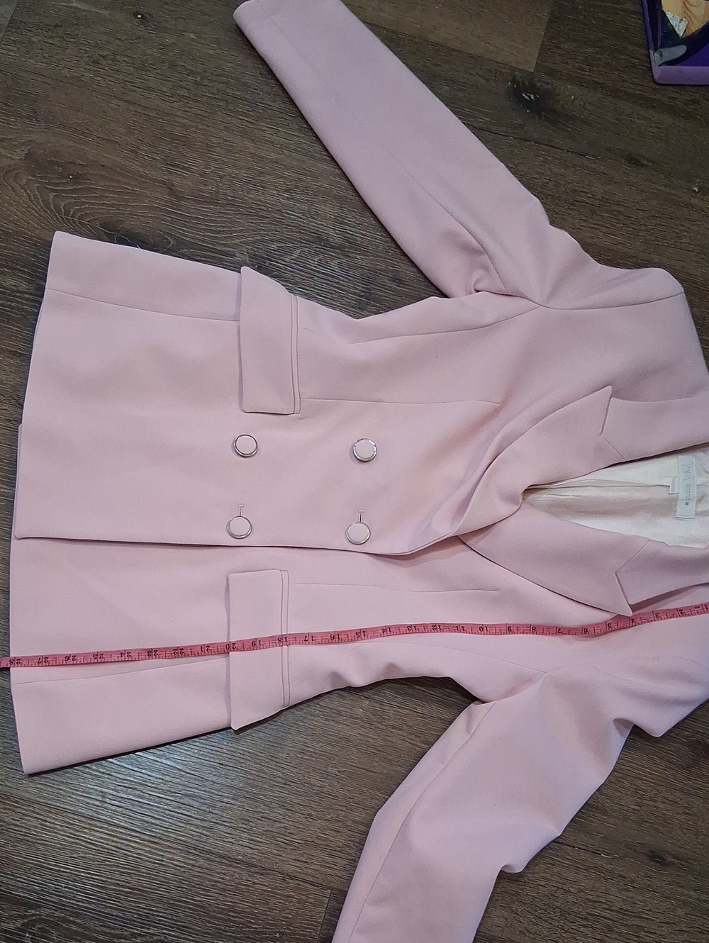 Zara Double Breasted Pink Blazer Size Small - Picture 8 of 8